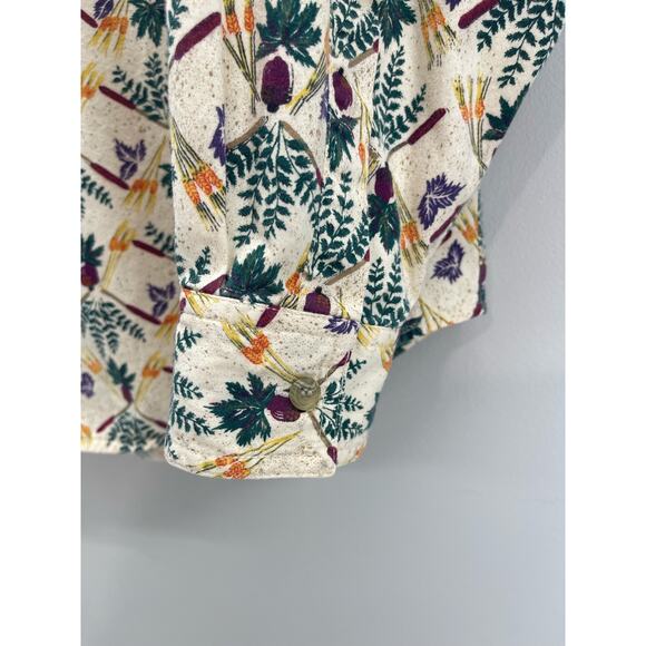 Vintage Columbia Gardening‎ Homestead Acorn Wheat Yellow Green Button Down Shirt - Picture 6 of 6